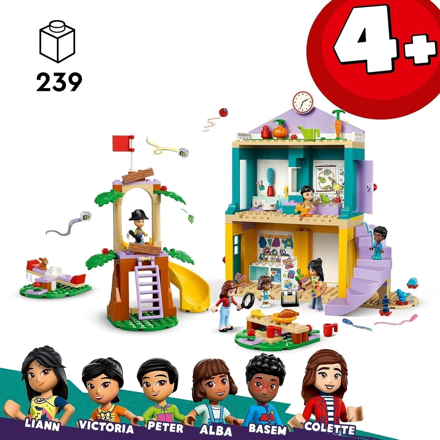 LEGO Friends Heartlake City Kindergarten Lekset för flickor och pojkar 4 år gammal Kreativ rolllek med 2 figurer och 4 mikrofigurer Social utveckling Leksak 42636 Byggset Besuche den LEGO-Store