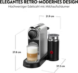 Espressomaskin med Nespresso kapslar XN761B Citiz&Milk | Automatiskt standbyläge | 1260 watt | Vattentankens kapacitet: 1 l | Pumptryck: 19 bar | Silver