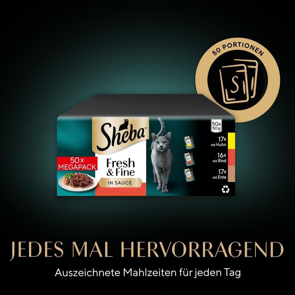 Sheba CATCARE-påse Wet Fresh & FINE (kött) bitar i sås Vuxen 50G Multipack Standard