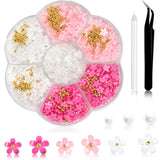 1 Karton Nail Art Charms, 3D Flowers Nagelkunst Charms, Acryl Blumen Nagel Strass Mit Ornamenten, Nagel Edelsteine, Nagel Zubehör Für Mädchen, Nagelkunst Dekoration, DIY Handwork Nail Design