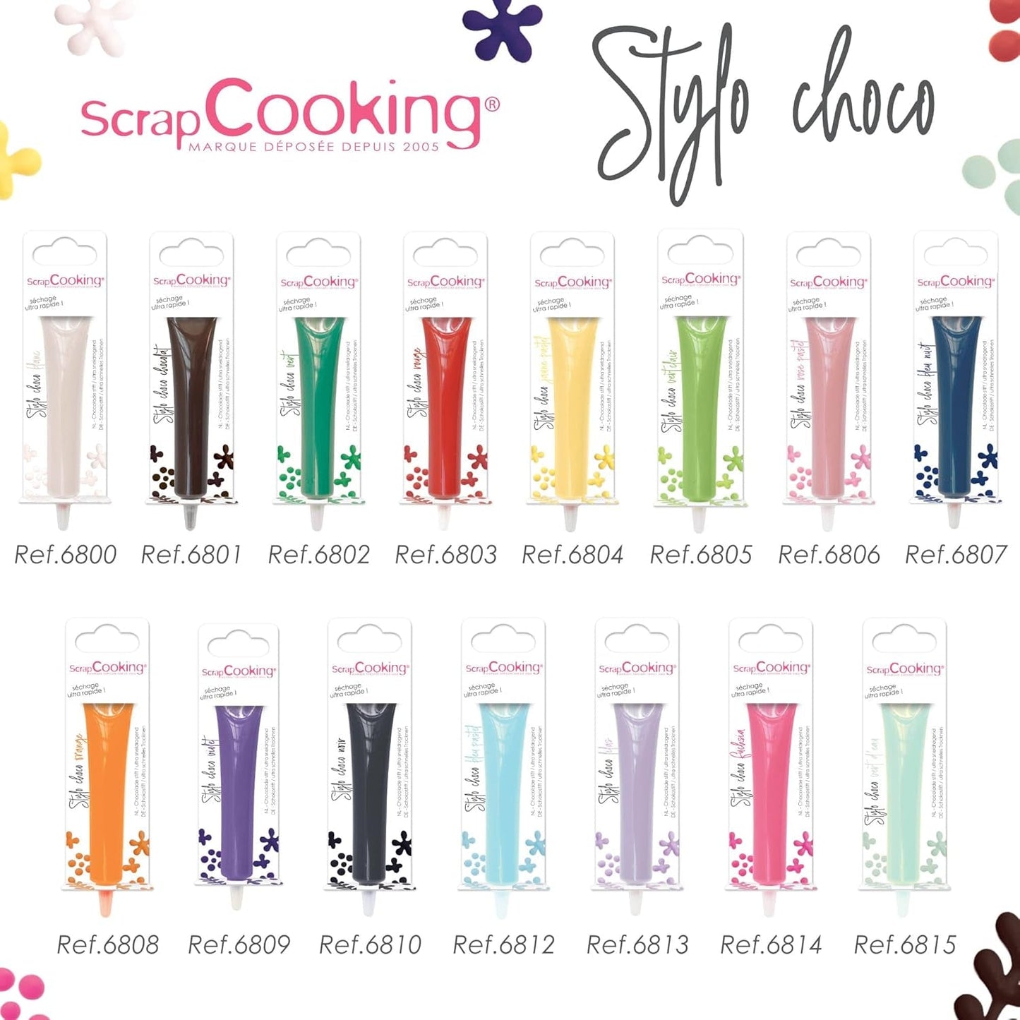 Scrapcooking - Pastellgul sockerpenna - Gul skrivsocker 25g - Dekorativ matsockerpenna - Skriva och rita - Märkning av fondant, glasyr, kakor - 6804