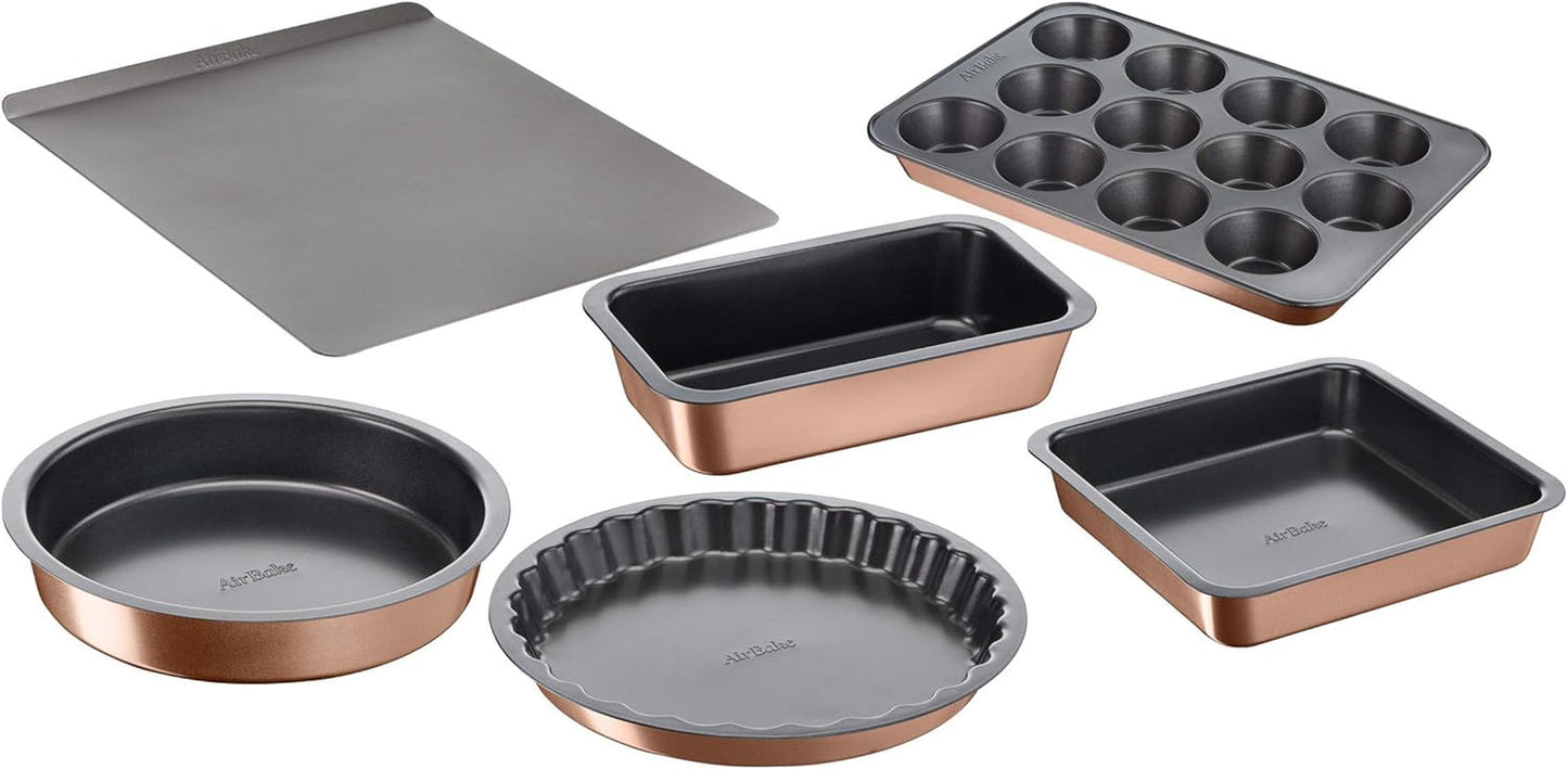 Tefal Airbake J2555014 Muffinform, Antihaftbeschichtung, Karbonstahl, Braun, 29 X 41 Cm Formar och plåtar för bakning Naty Shop