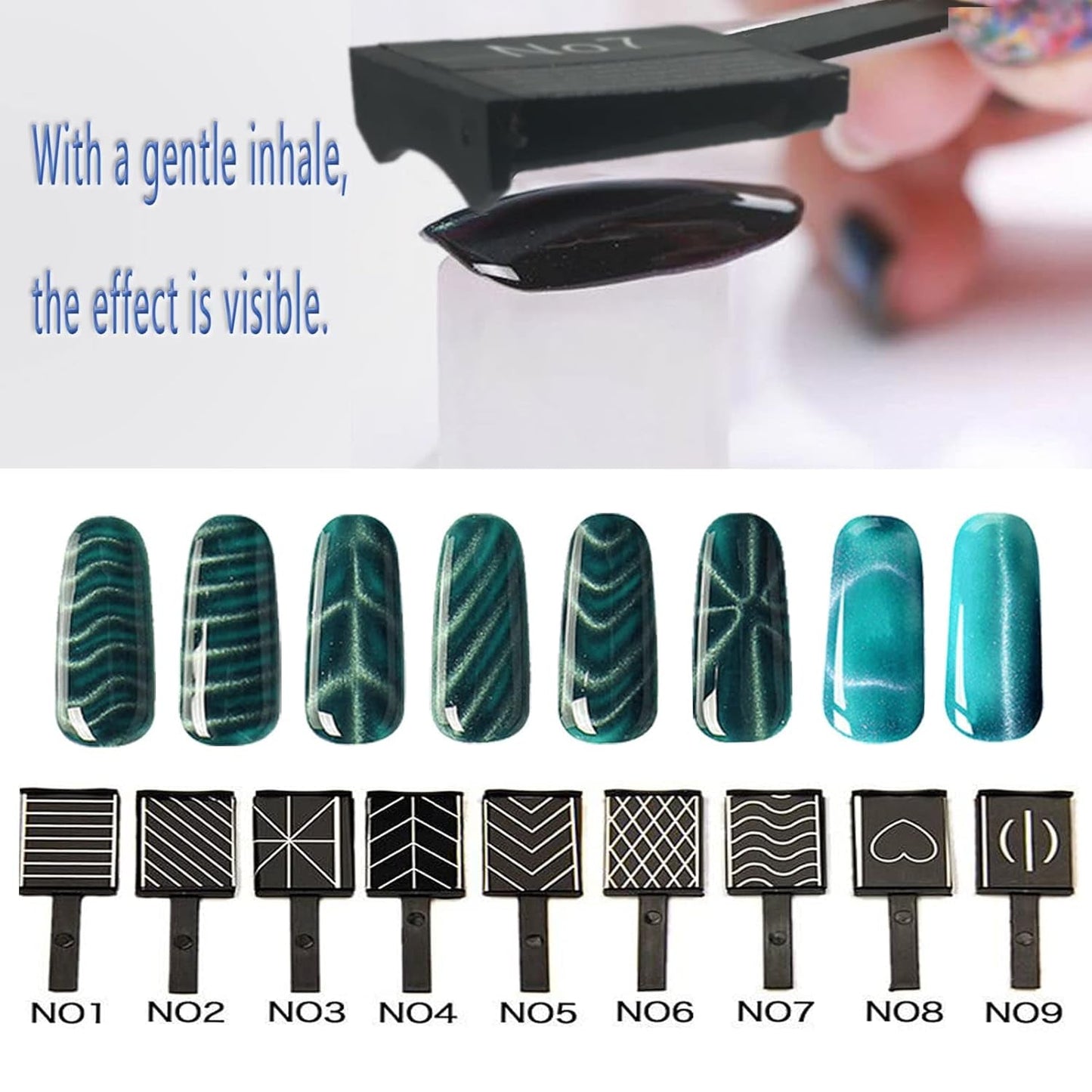 14 Stück Nail Art Werkzeug Magnetstift DIY Magic 3D Magnet Stick Set Verwendung Mit Cat Eye Gel Pulver Oder Nagelack - Magnetic Stift Katze Eye Pen Für Ideal Katzenaugen Magische Effekt