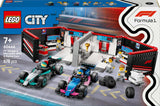 LEGO City F1 Garage med Mercedes-Amg och alpina racerbilar - Formel 1 racerbil med 2 förare och 4 mekaniska minifigurer - Present för pojkar och flickor 7+ och fans 60444 Besuche den LEGO-Store byggset