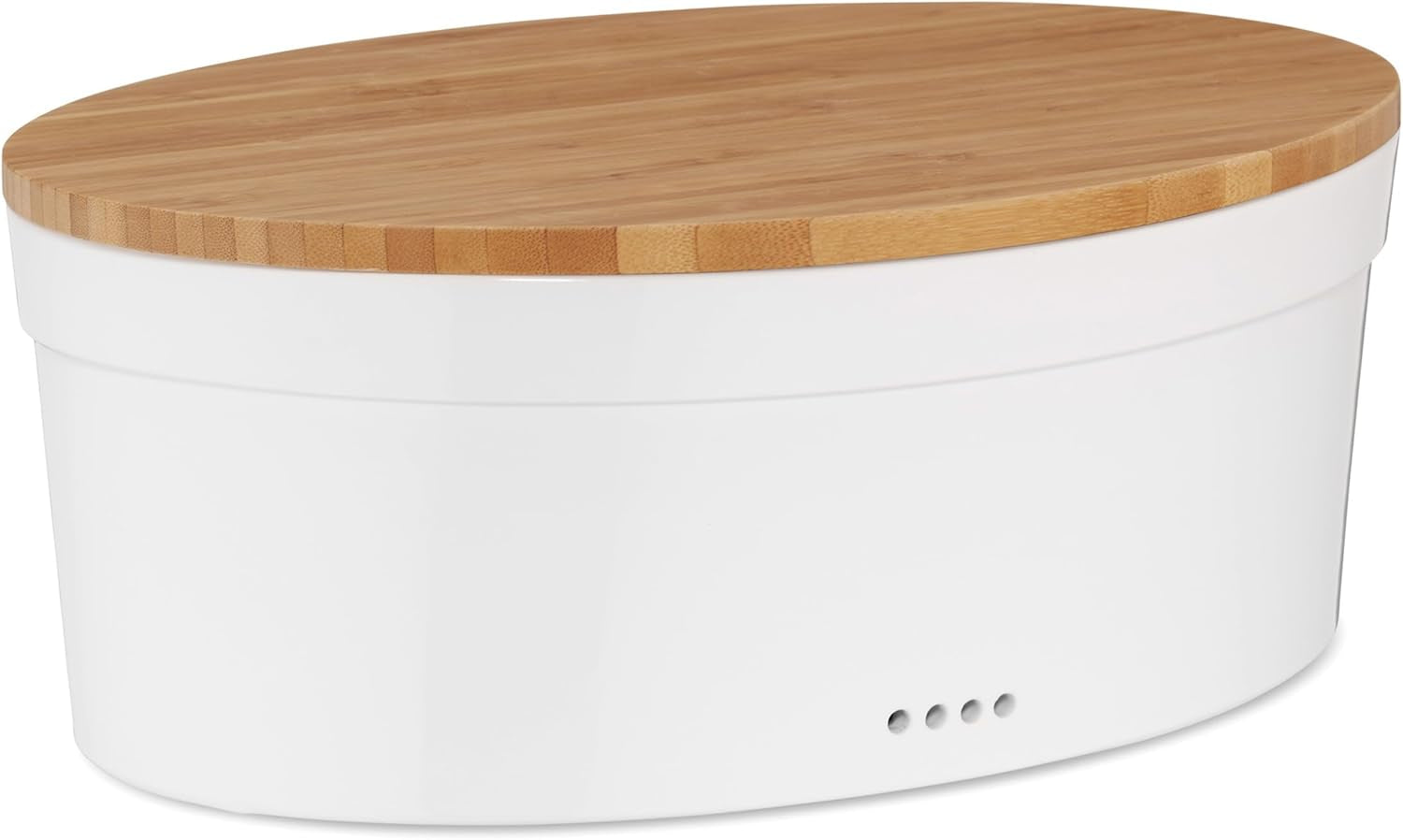 FPA brödlåda med ventilationshål, keramisk brödlåda, SALENA, brödskål, vit, 36,5 x 23,5 x 14 cm Matförvaringslådor Naty Shop Brödlåda
