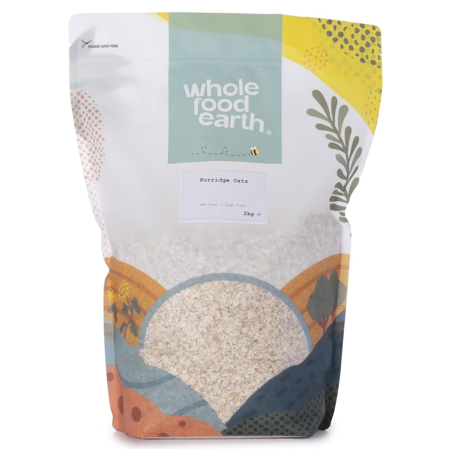 Wholefood Jordhavremjöl 2 kg | Icke-GMO | Rik på fiber