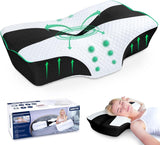 SAHEYER ortopedisk kudde nackstöd kudde huvudkudde ergonomisk nackkudde sidosovskudde 60 X 40 X 13/11 cm memory foam kudde för sidosövare rygg och mage Cervikala ortopediska kuddar Naty Shop Svart