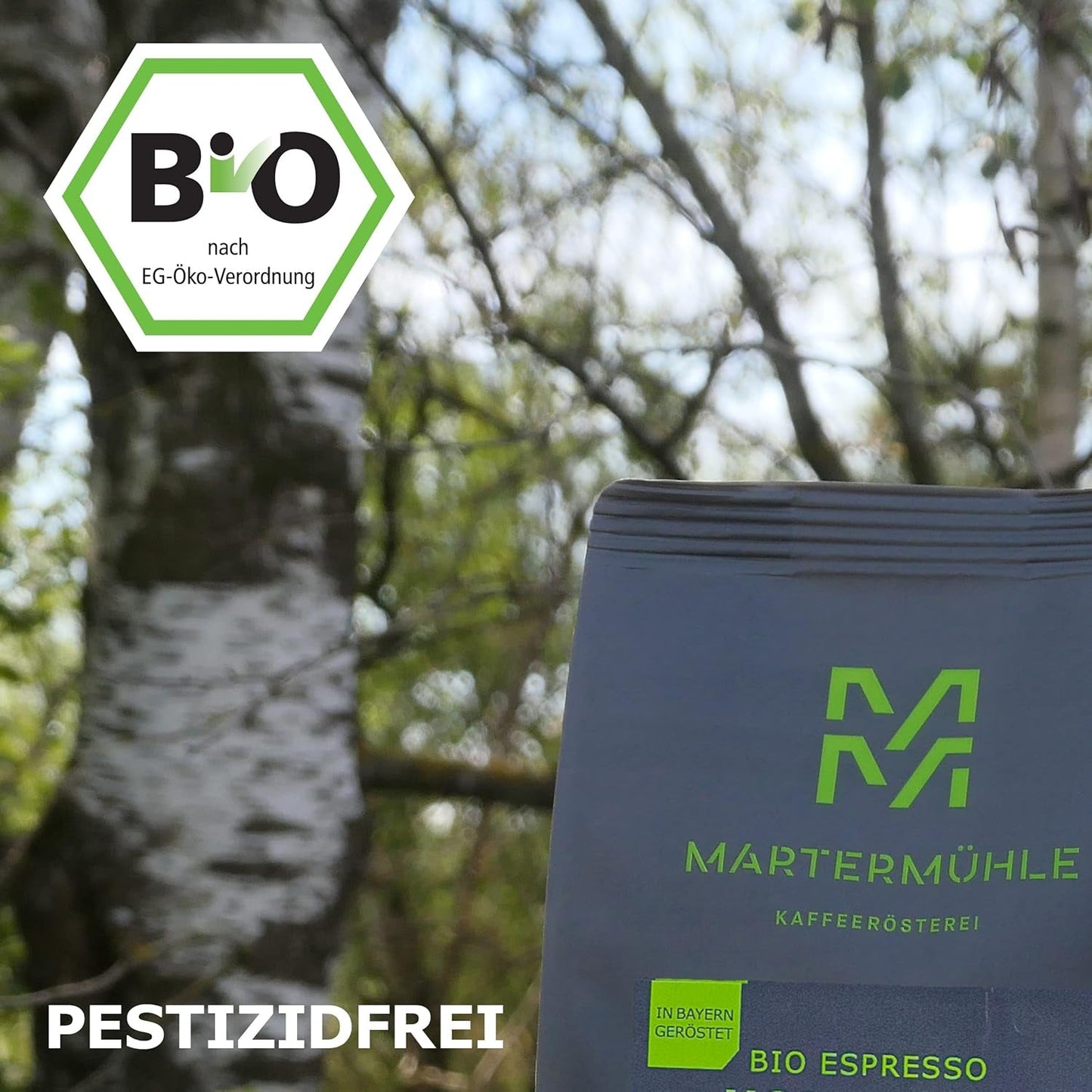 Martermühle Mexiko Bio Espressobohnen entkoffeiniert 1kg mittelkräftig I Arabica I Smak: Nougat, Zartbitterschokolade I Ganze Bio Espresso-Bohnen schonend geröstet, säurearm