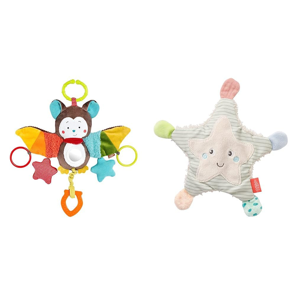 Fehn Octopus Activity Toy - Baby Motor Skill Leksak för barnvagnar och ljusa starter, Oball, Rattle Toy med gripbollar för promenader, Interactive Baby Toy Bebe Toys Naty Shop Animal Rustling Activity Pack Bat