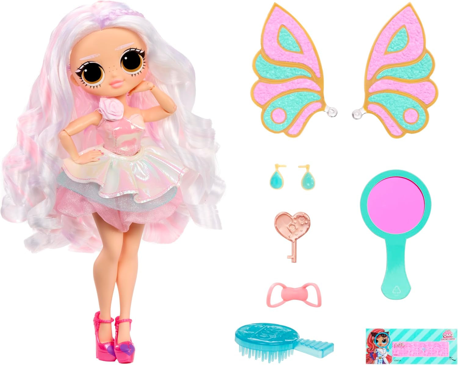 LOL Överraskning! OMG Eye Spy Series - Fairy - Innehåller 1 docka med outfit och tillbehör, pussellösning och överraskningsupptäckt, 4 samlardockor