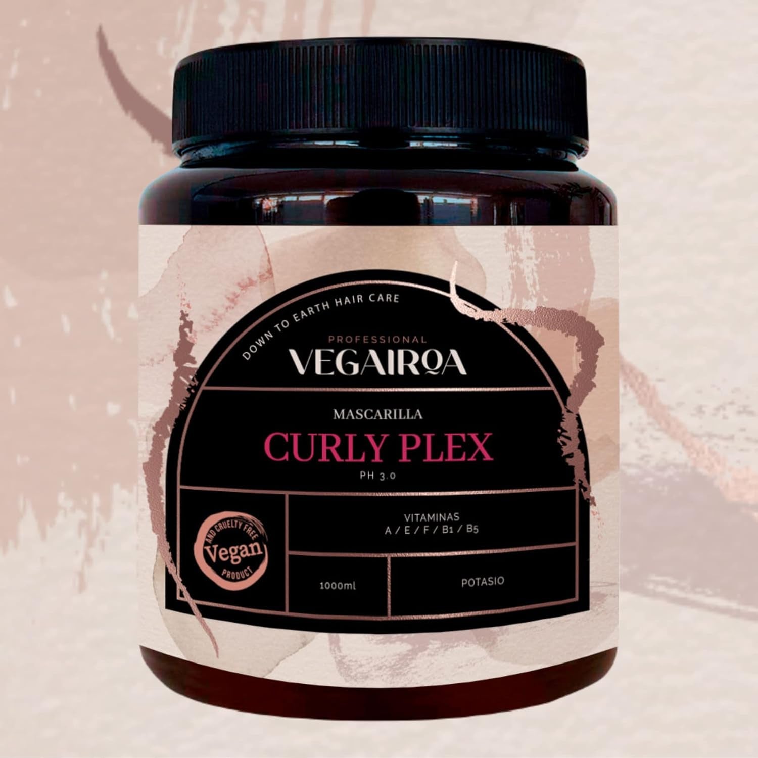VEGAIROA - Curly Plex Mask - Mask för definierade lockar utan frizz - Djup fuktgivande vård - För lockigt eller vågigt hår - Professionell vegansk frisörprodukt - 1000ml Naty Shop Hair Mask