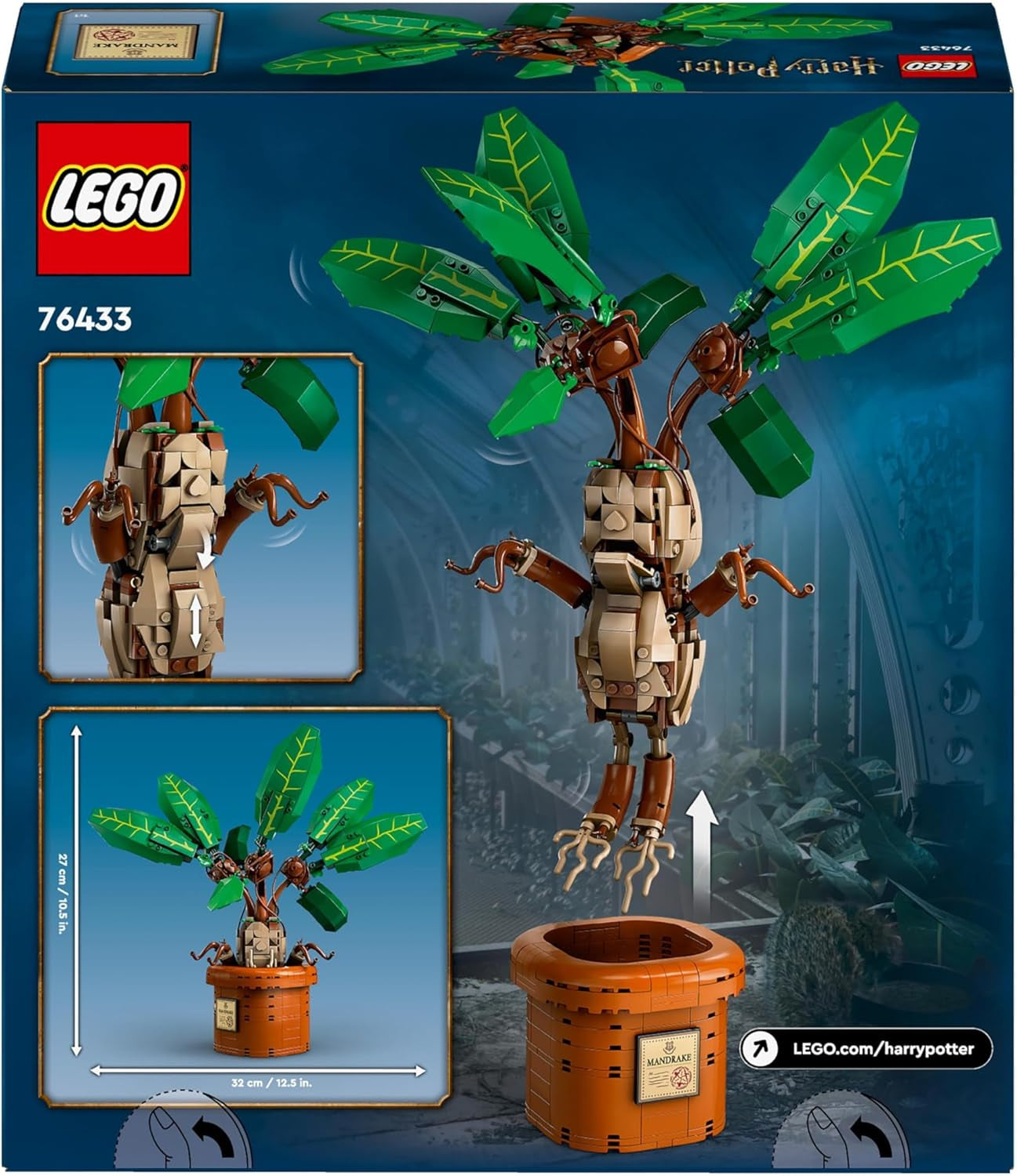 LEGO Harry Potter Magic Potion Plant: Mandrake, krukväxtleksak, magisk present till flickor, pojkar och alla fans, fantasifulla lekset för barn, heminredning 76433 Byggset Besuche den LEGO-Store