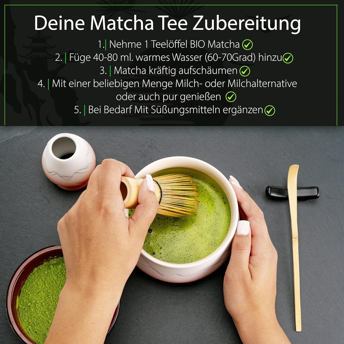 Ceremoniell Matcha BIO kvalitet 100G grönt te 100% ekologiskt grönt te Matcha pulver