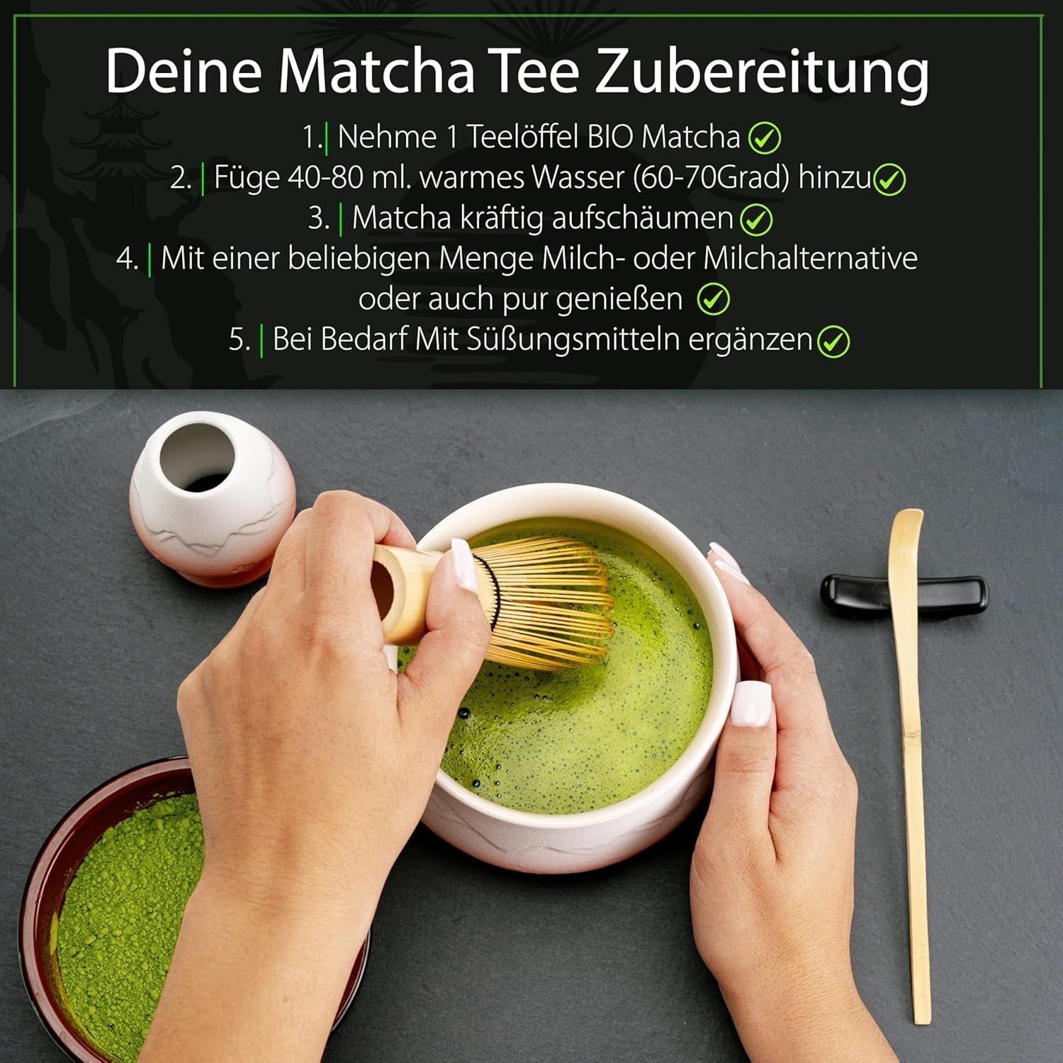 Ceremoniell Matcha BIO kvalitet 100G grönt te 100% ekologiskt grönt te Matcha pulver