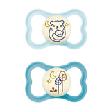 MAM Air Silikonnappar 2-pack Extra lätt och luftig design Tandvänlig bebisnapp Tillverkad av MAM SkinSoft Special Silikon med Napplåda 6-16 Månader Bear/Rhino