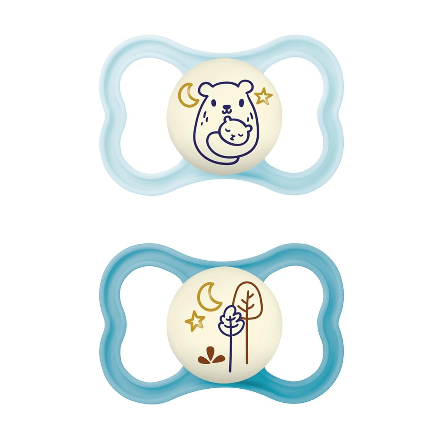 MAM Air Silikonnappar 2-pack Extra lätt och luftig design Tandvänlig bebisnapp Tillverkad av MAM SkinSoft Special Silikon med Napplåda 6-16 Månader Bear/Rhino