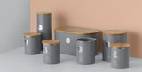 LIVING kollektion, kexburk med lock | pastellgrå | 3,4L förvaringsbox för kakor | kakburk i stål med lock | Bambu lufttäta förvaringsburkar med lock Naty Shop Food förvaringslådor