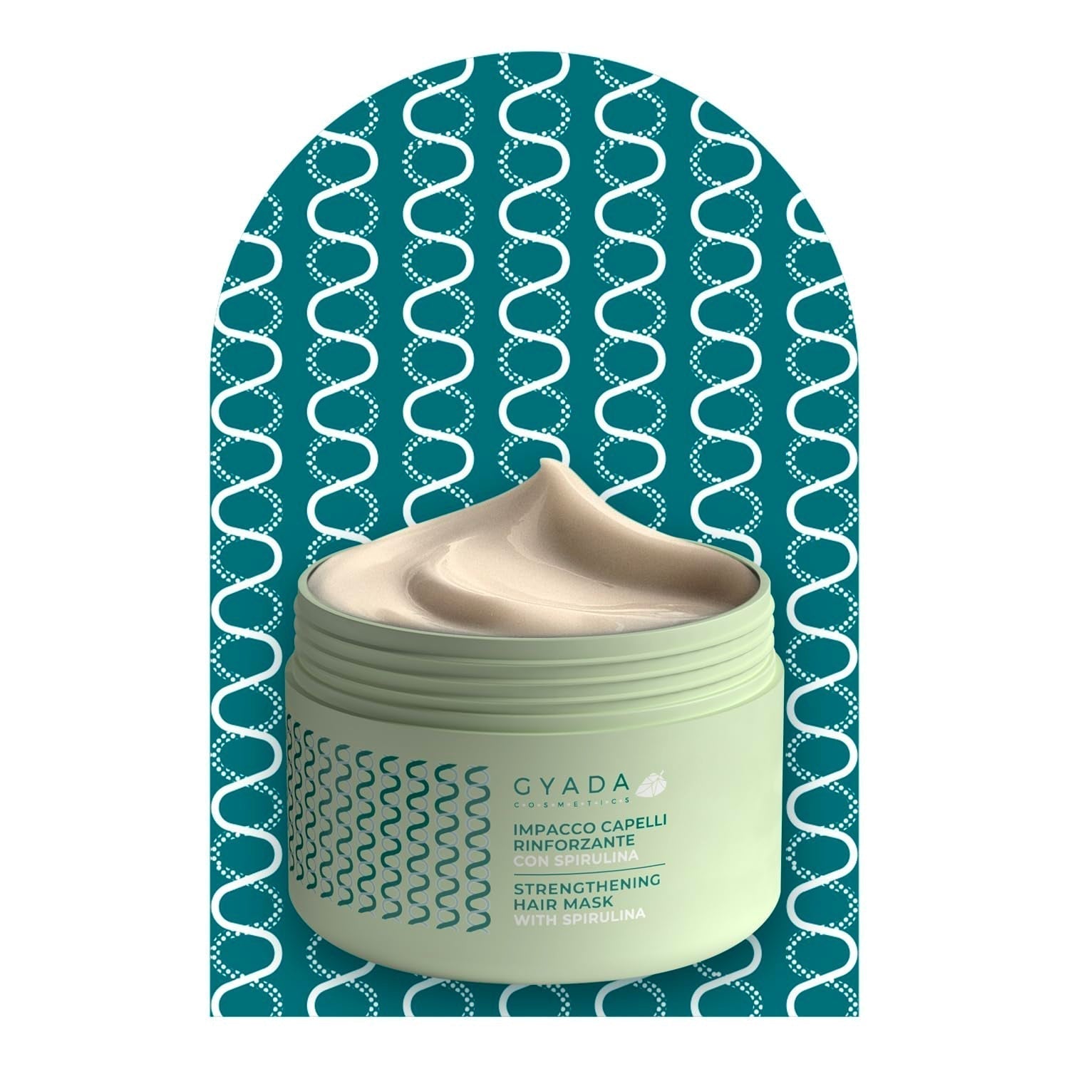 GYADA COSMETICS Spirulina hårstärkande paket Närande anti-håravfall Dubbla tips fungerar 250ml + bokträkam Idealisk för att reda ut alla hårtyper Naty Shop hårmask