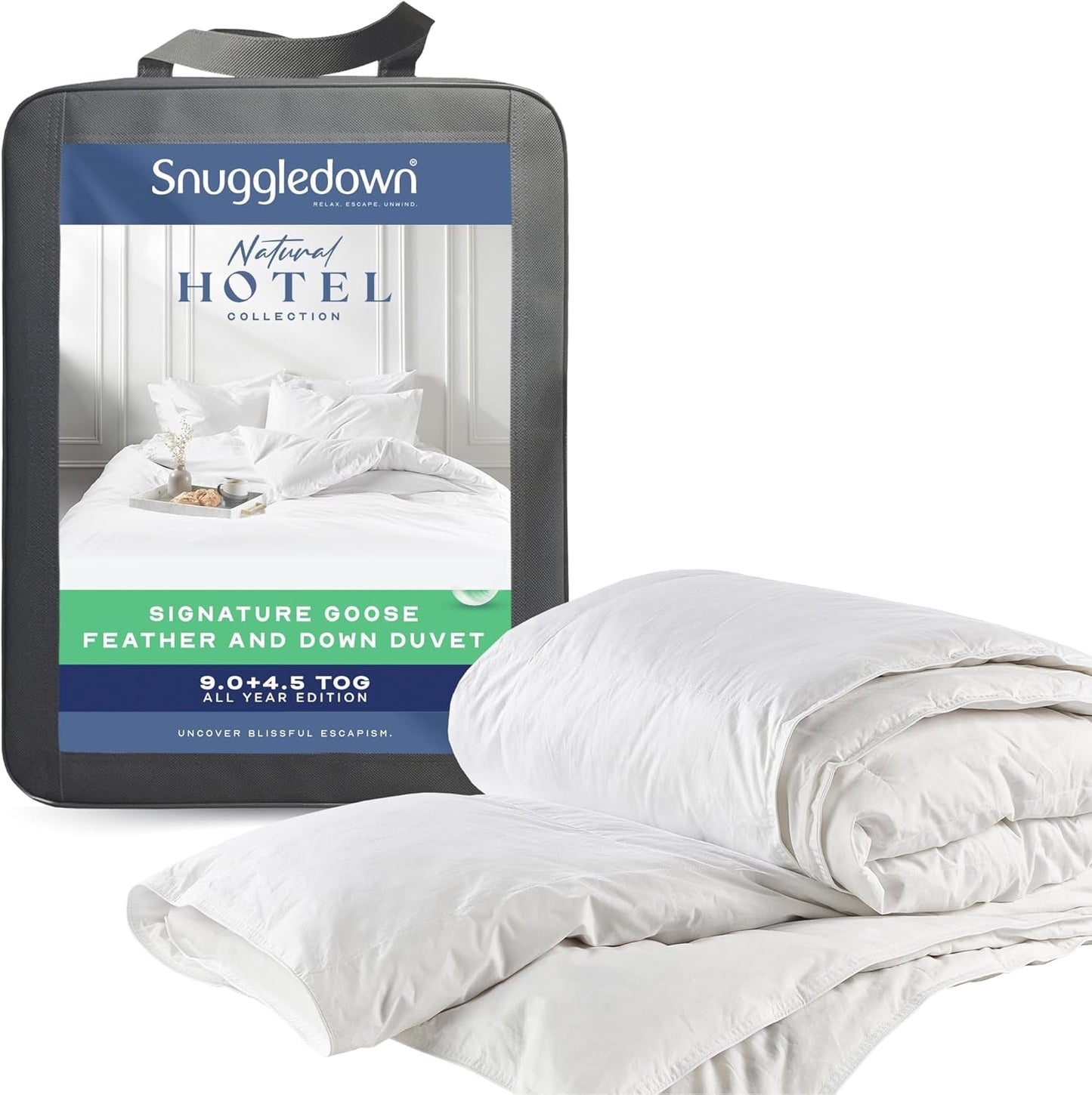 Snuggledown Freshwash Allergy Täcken, 13,5 Tog Vintervarm, Bomull, Vit, Enkelsäng Naty Shop Täcken King Size 13,5 Tog, Hela året