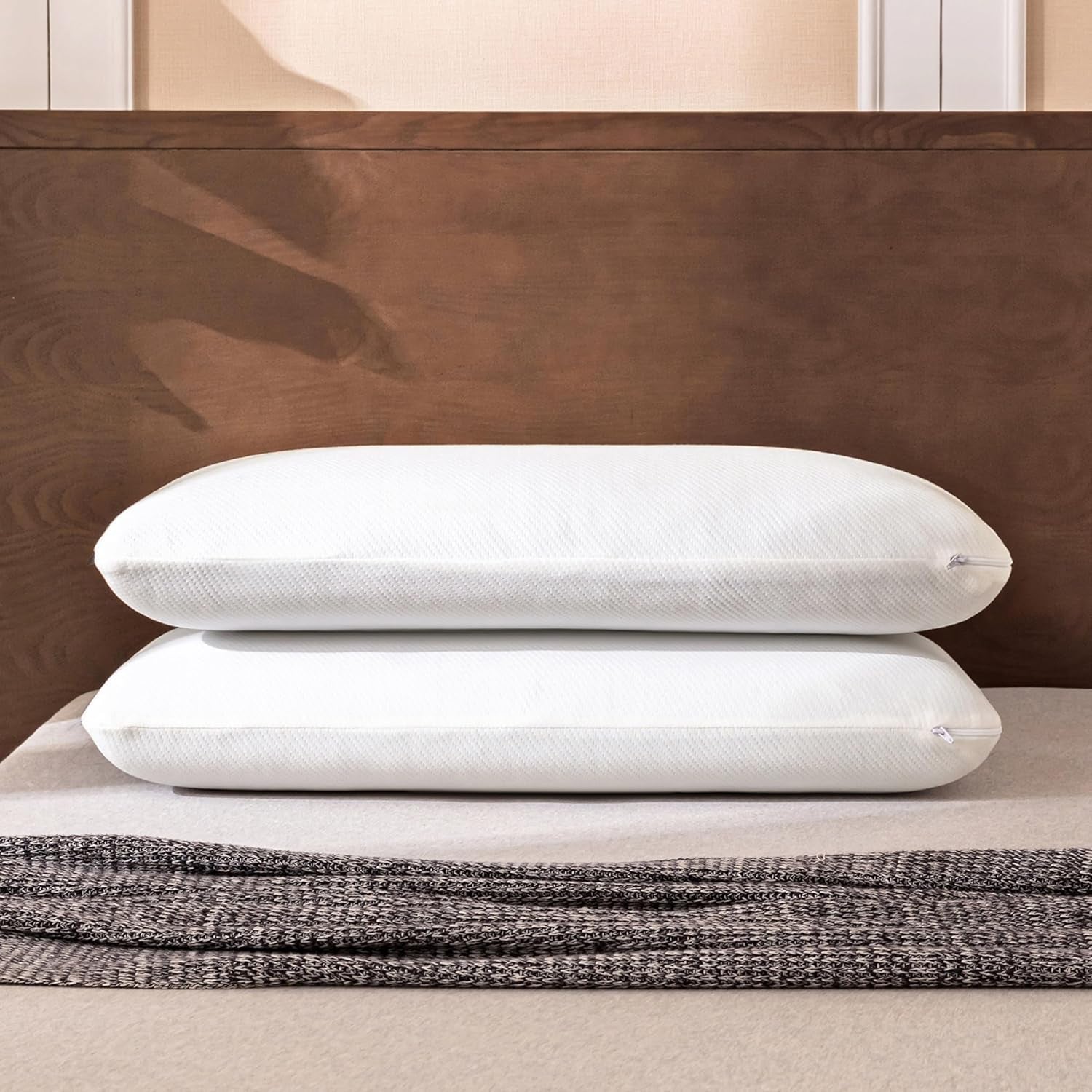 EGO HOME Kudde Memory Foam Mjuk Ergonomisk kudde för ryggsömn Side Sleeper Nackstödskudde med andningsbart och tvättbart överdrag, Oeko-Tex Certified, Nackkudde 75X35Cm Perne standard Naty Shop