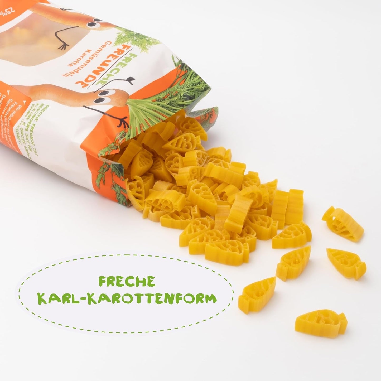 Freche Freunde Ekologiska grönsaksnudlar 'morot' 25 % grönsaksinnehåll Vegansk 6-pack (6 x 300 g)