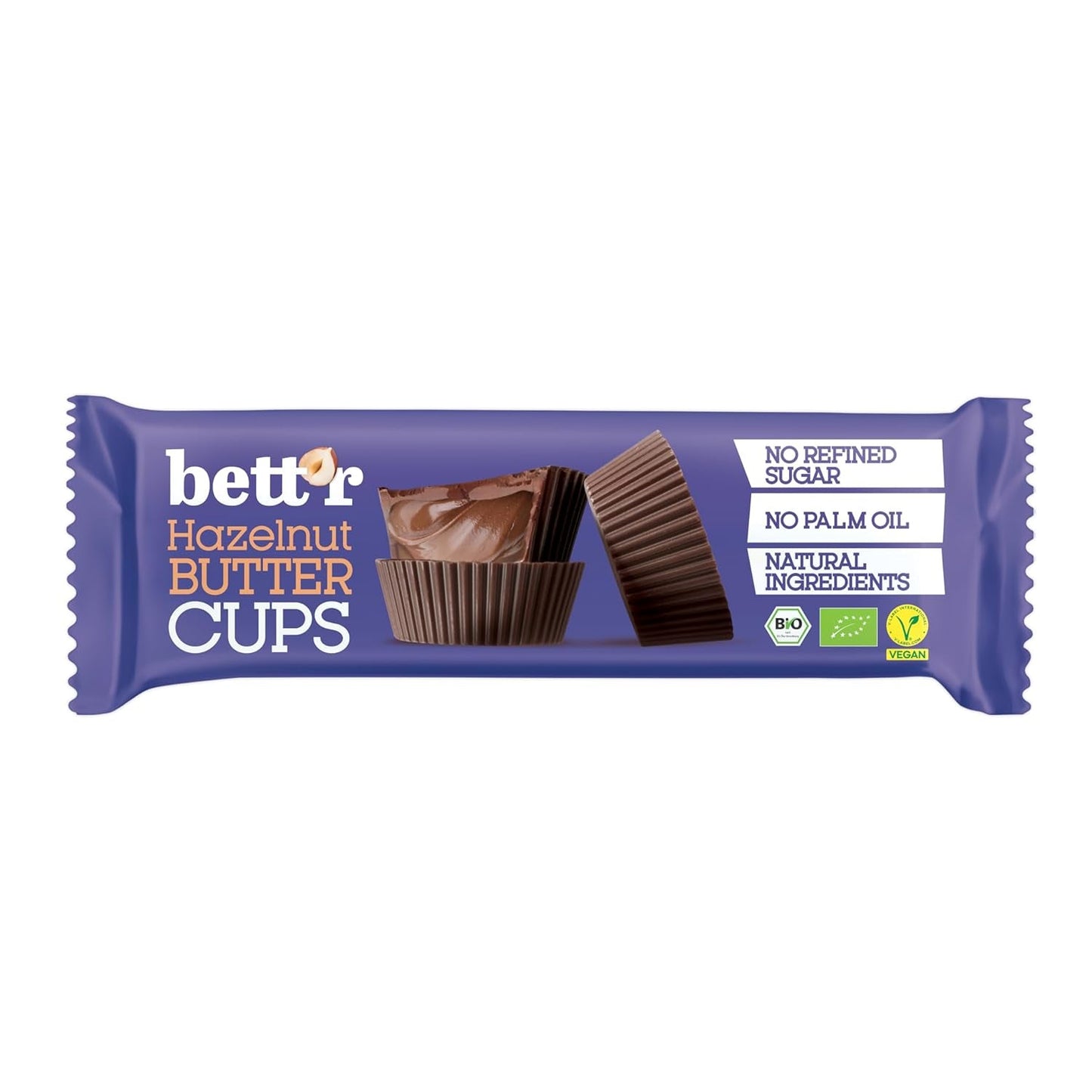 Bett'r Guilt-fria ekologiska hasselnötssmörblommor. 100% vegansk, glutenfri och laktosfri - 12 x 39 g