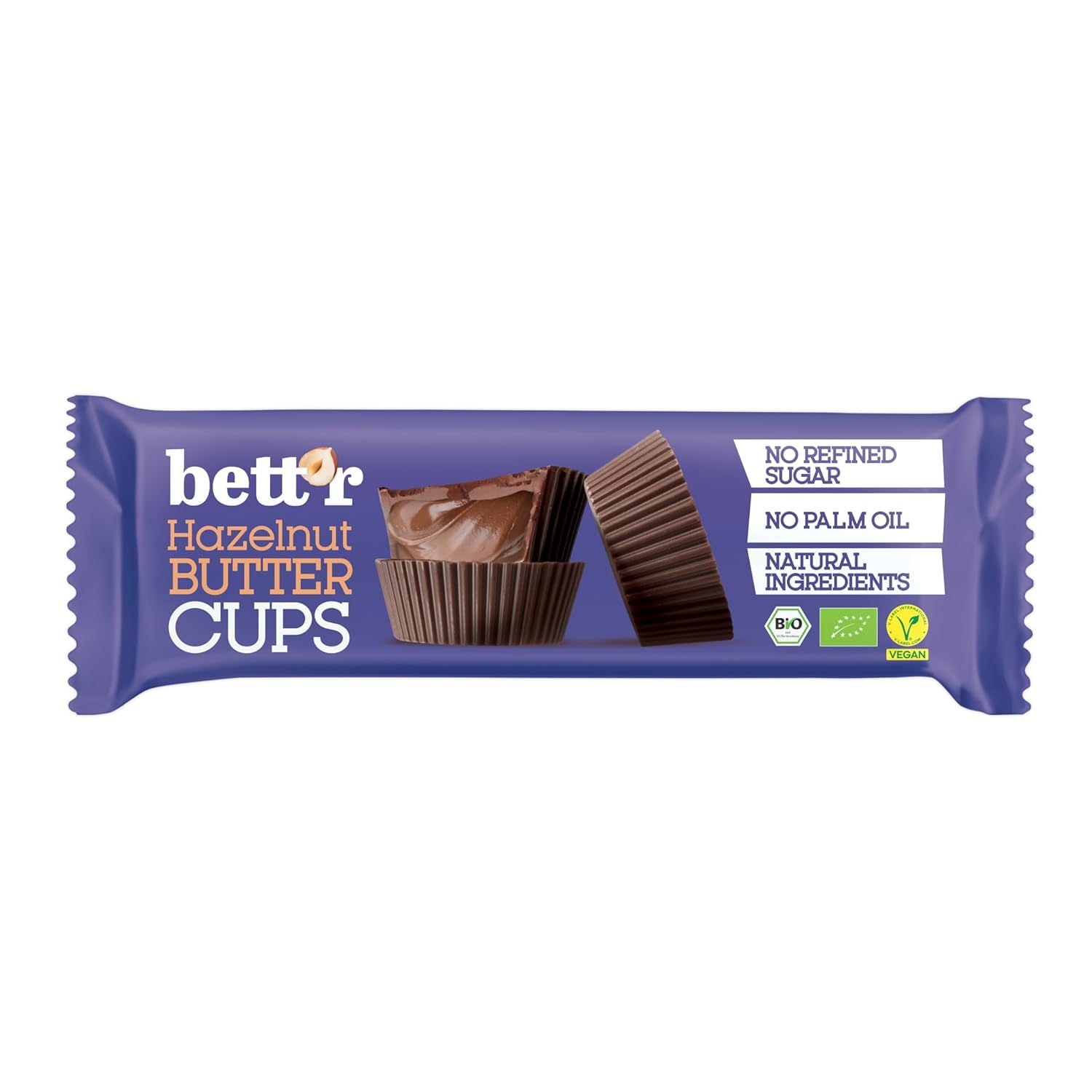 Bett'r Guilt-fria ekologiska hasselnötssmörblommor. 100% vegansk, glutenfri och laktosfri - 12 x 39 g