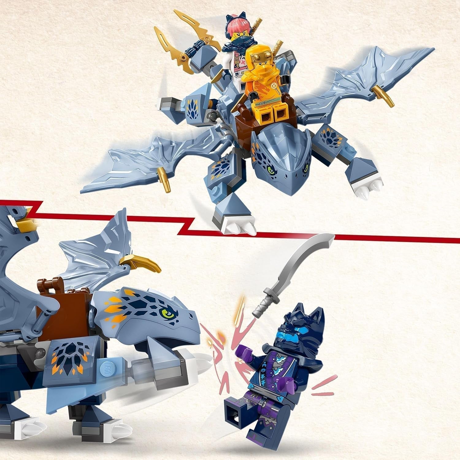 LEGO NINJAGO Riyu The Baby Dragon Drakleksak med 3 minifigurer Byggbar ninjaleksak för 6 år gamla pojkar och flickor Actionpackad present för barn 71810 Byggset Besuche den LEGO-Store