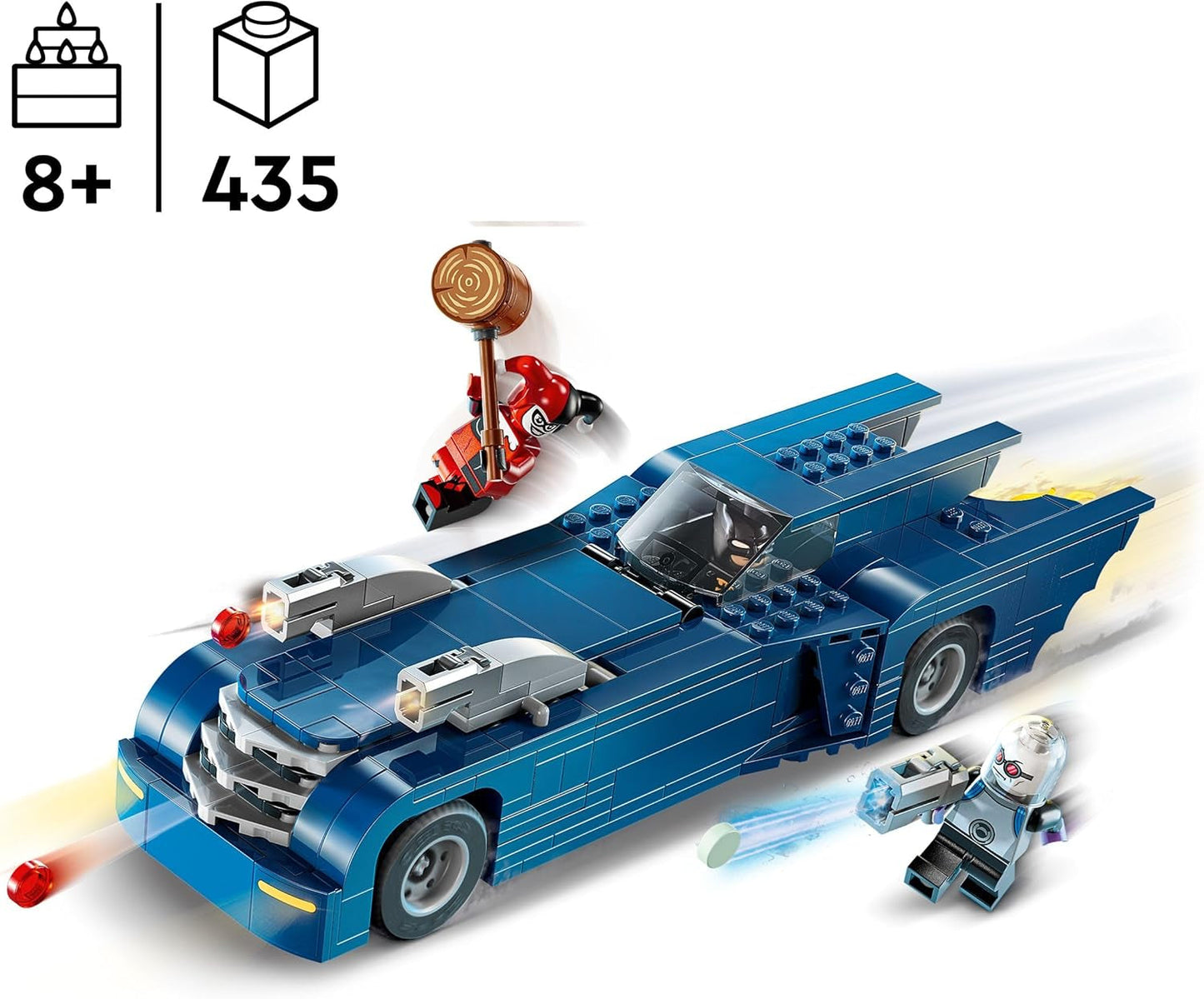 LEGO DC Batman: Batman in the Batmobile vs. Harley Quinn och Mr Freeze tecknad leksaksbil för barn Present för pojkar och flickor 8 år gamla 76274 Byggset Besuche den LEGO-Store
