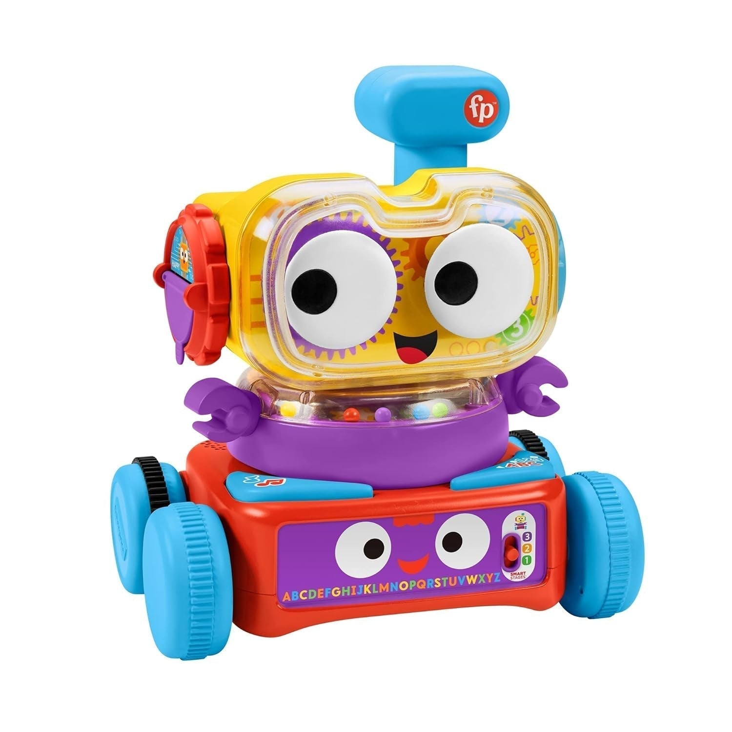 Fisher-Price 4-i-1 inlärningsrobot Linus för spädbarn och småbarn, leksak från 6 månader - tysktalande, HCK39 babyleksaker Naty Shop italienska