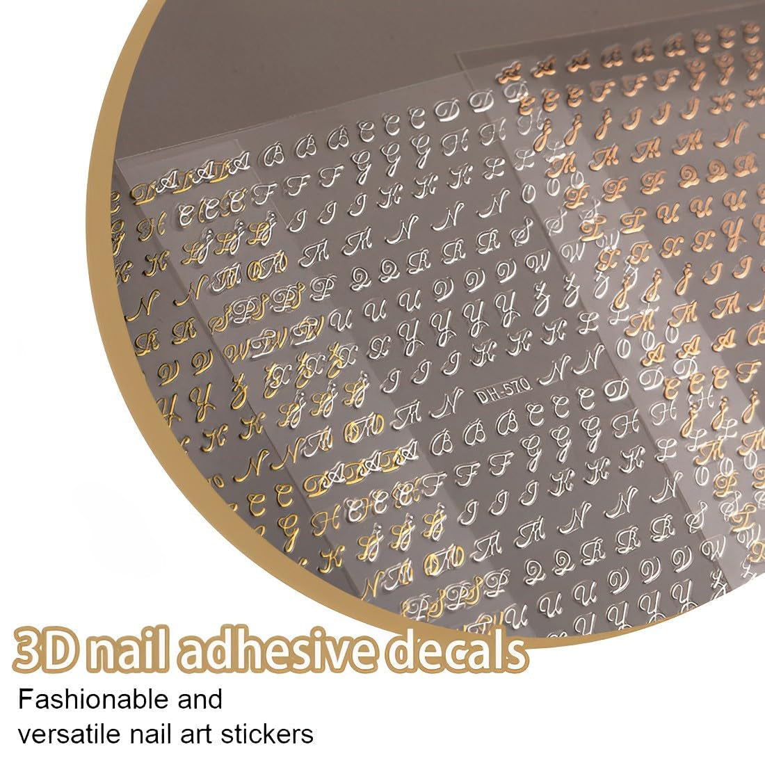 7 Blätter 3D alfabet Nagelsticker Nagelfolie Selbstklebend Buchstaben Aufkleber Nägel Zubehör Nagelaufkleber Klebebuchstaben Aufkleber Selbst Gestalten Letter Letters Nail Art Stickers