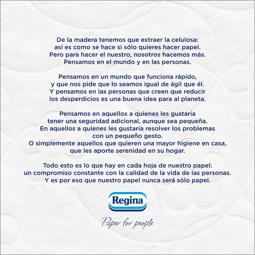 Regina Feeling - 42 rullar toalettpapper, 175 ark med tre lager, naturligt bomullsextrakt och delikat doft, 60 % återvunnen plastförpackning, 100 % Fsc-certifierat papper