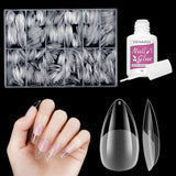 Korta lösnaglar Ballerina 500st lim på 12 storlekar konstgjorda naglar Korta mjuka gel Heltäckande Nageltips för gelnaglar Korta S