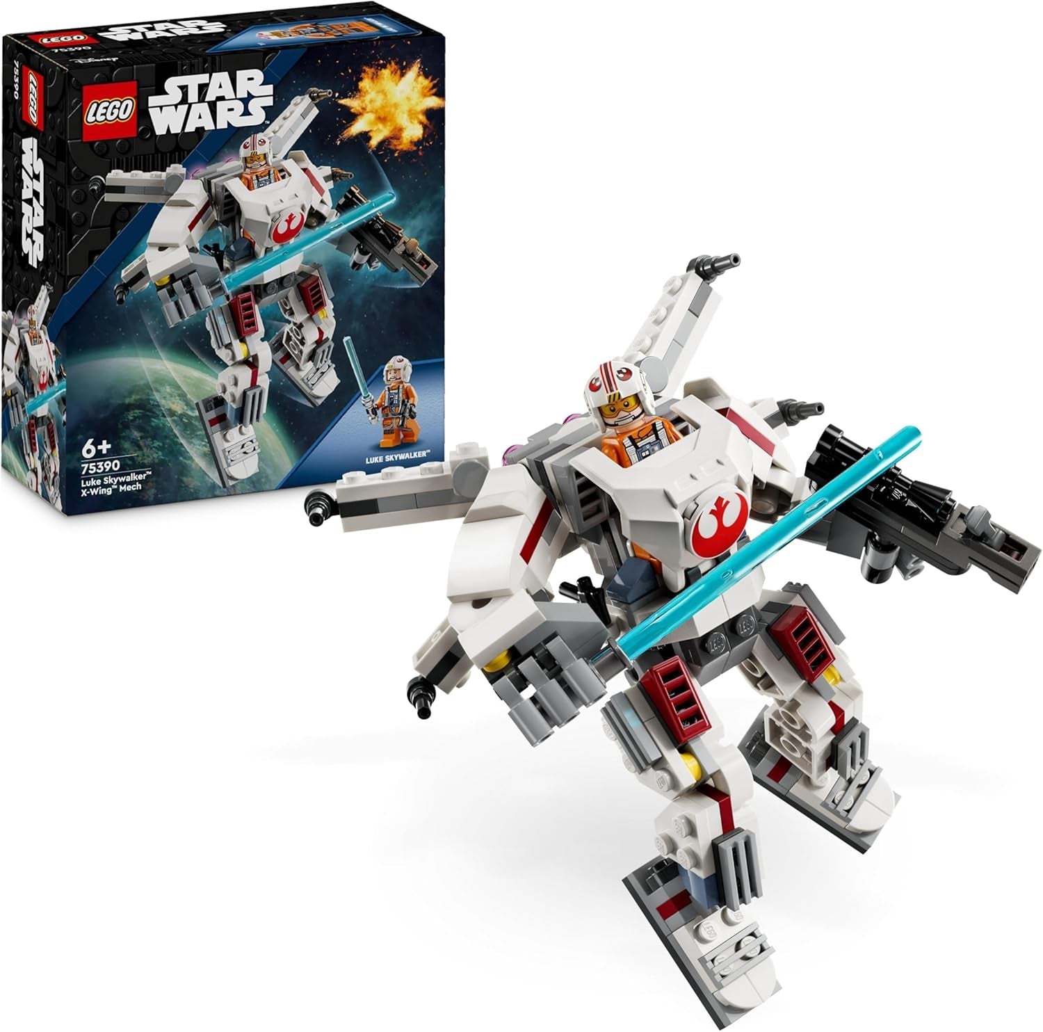 LEGO Star Wars Luke Skywalkers X-Wing Mech Collectible Toy Bricks Action Äventyr Presentidé för kreativa pojkar och flickor i åldern 6+ 75390 Byggset Besuche den LEGO-Store Standardtitel