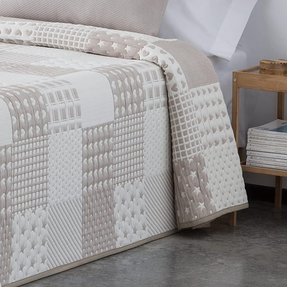 VIALMAN Colcha Bouti Ligera Överkast Sofia 21, polyester bomull, beige, Cama 150: 250 X 270 Cm Sängar och filtar Besuche den VIALMAN-Store