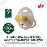 nip - Cherry Green | 0-6 månader | Paket om 4 | Babynapp, lämplig för amning och tänder. Hållbar napp, tillverkad av naturliga råvaror, ljusgrön/brun