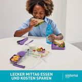 Bento Box TO GO matlådesystem med fack | 1,25 L matlåda med yoghurt/fruktbehållare | för barn och vuxna l | BPA-fri Minty Teal [21685-8T], mintgrön Naty Shop matförvaringslådor