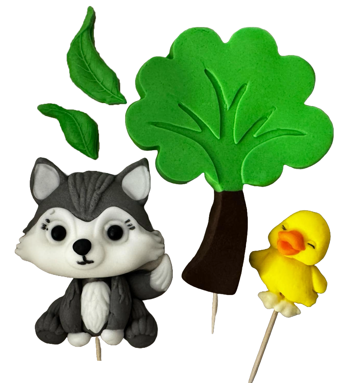 Set med 5 ätbara sockerpastadekorationer, Wolf Cub Sugar Paste Decorations Nati Shop