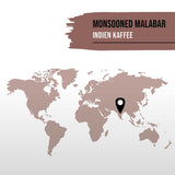STARKER TOBAK Monsooned Malabar-kaffe, hel böna, handrostad - medelrostad, Indien, 100 % Arabica, Lämplig för filterkaffe, fransk press, helautomatiska kaffebryggare, skonsam för magen - extra låg syrahalt