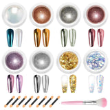 BISHENGYF Rose Gold Chrome Nail PowderNeue Upgrade Grosse Kapazitä Chrom PulverSuper-Spiegeleffekt Metall Mirror Chrome Powder – Neon Glassy Pearl Effect Glitter Nagelkunst Pulver Für DIY Salon