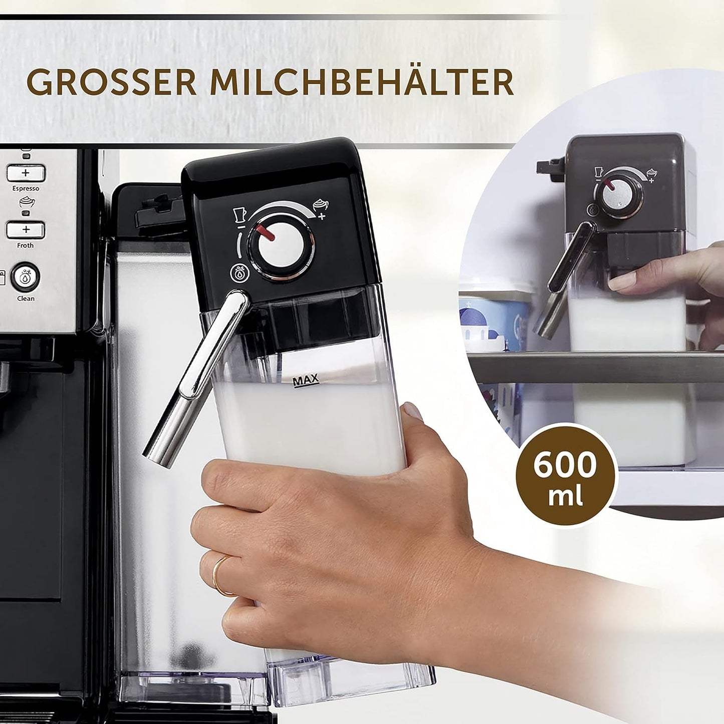 Espresso Breville Prima Latte II | Latte och cappuccinomaskin | Professionell pump med 15 bar och mjölkskummare | Silver [VCF108X]
