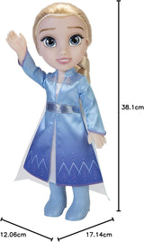Disney Frozen 2 Elsa Travel Doll, 35 cm docka med kultfilminspirerad klänning, stövlar och långt flätat hår för extra lektid, för tjejer från 3 år och uppåt