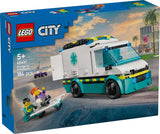 LEGO City Ambulance - leksak med 2 minifigurer (skateboardåkare och förare) - pedagogisk leksak för pojkar och flickor från 5 år - födelsedags- och semesterpresentidéer 60451 Byggset Besuche den LEGO-Store