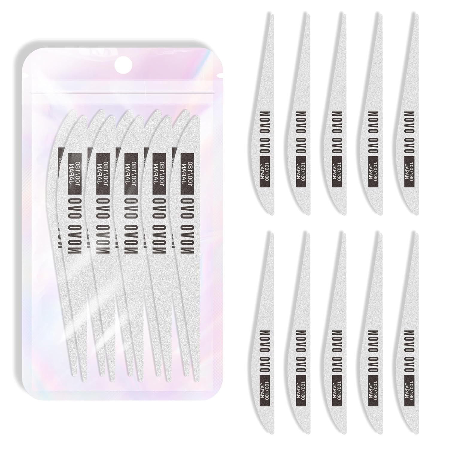 NOVO OVO 360 st Lätt att riva av Tryck på nageldisplay självhäftande ark Klart dubbelsidigt nagelkonstfäste/förpackning/förvaring/övning/tillbehör, 30 st x 12 ark