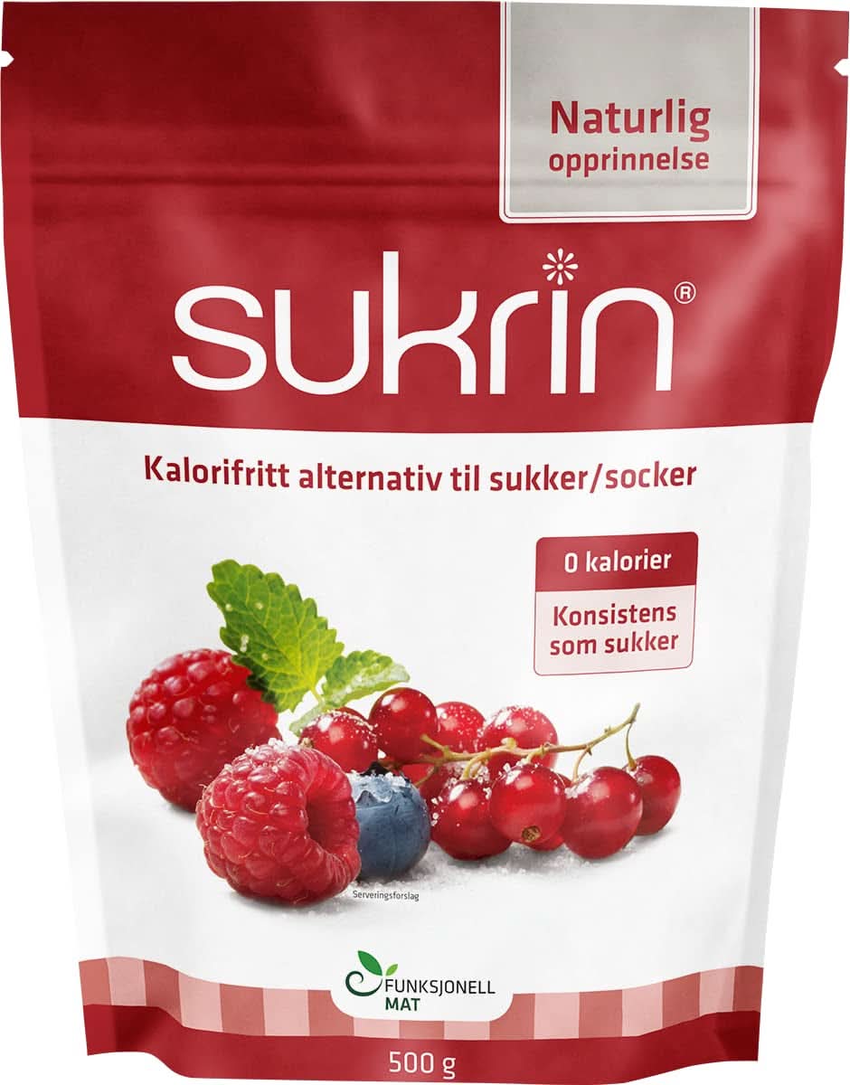 Sukrin Erythritol, naturligt alternativ till socker utan kalorier, 1 pack, 500 gram Sweeteners Naty Shop