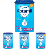 Aptamil HA 2 – Uppföljningsformel efter 6 månader, med Omega 3 och 6, DHA, ARA och ALA, laktosfri, palmoljefri, barnmat, mjölkpulver, 1 x 800 g (förpackning med 4)