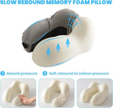 Good Nite Nackkudde Flygplan Nackkudde Resekudde Vuxen Nackkudde Bil Hemkudde Huvudkudde Ergonomisk Memory Foam Tvättbar med smal rygg Justerbar Grå resekuddar Naty Shop