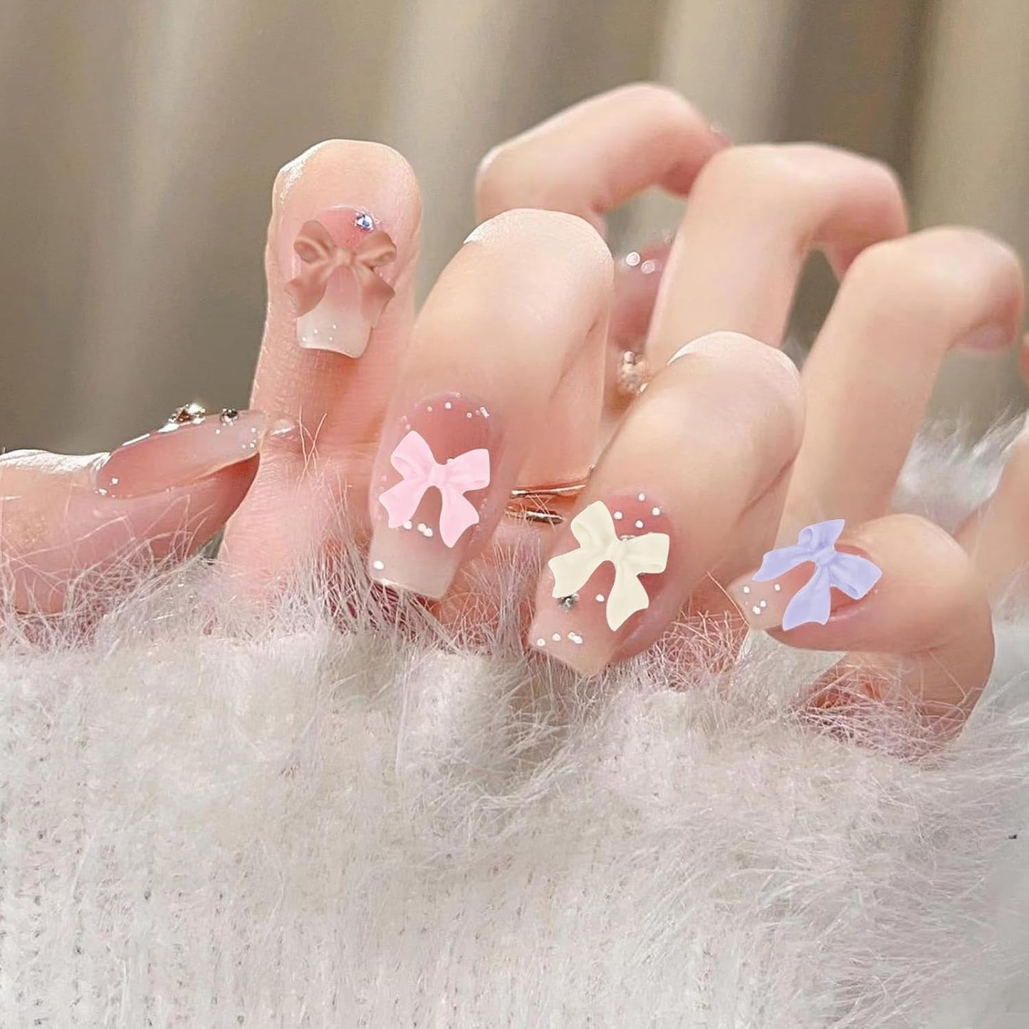 500 st 3D Nägel Charm Schleifen Charms Nägel Nail Art Charms Schleife Nagel Charms Nägel Nail Art Schleifen Nageldekorationen Mit Aufnahmewerkzeug Für Frauen Und Mädchen Nagel-Diy-Zubehör