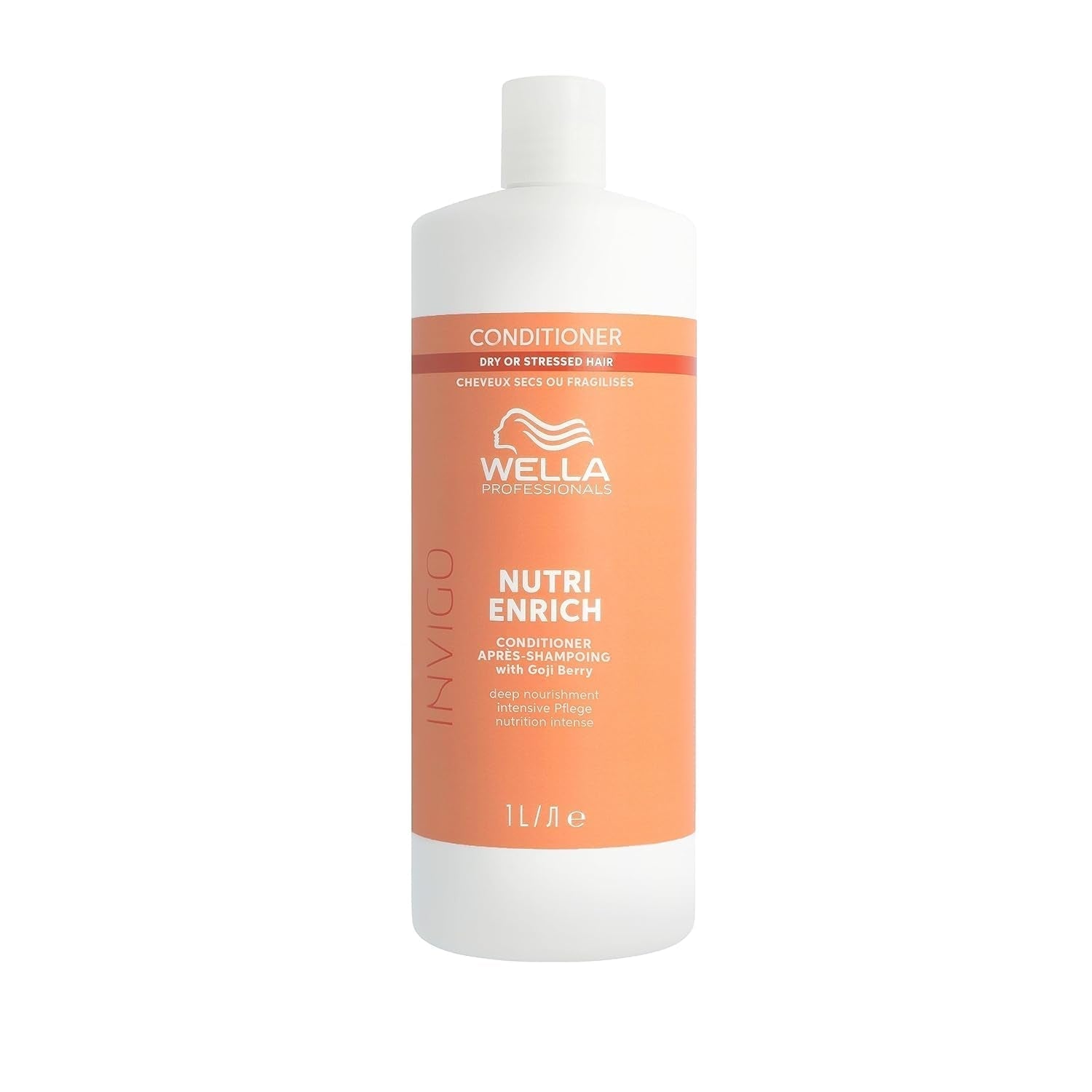 Wella Professionals Invigo Nutri Enrich - fuktgivande vård för skadat hår - balsam, mask och balsam med vitamin E, panthenol och mandel - mot frizz och för livliga lockar Hårmask Naty Shop Conditioner 1 liter