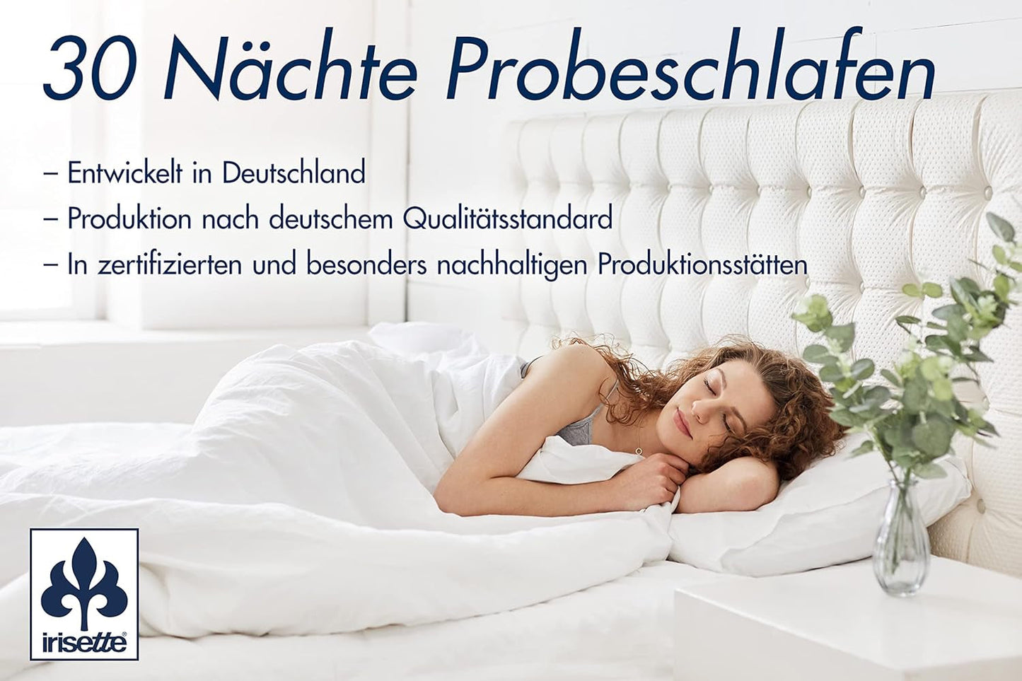 Irisette Nora duntäcke Lätt sommartäcke med 100% bomullsöverdrag, 100% dunfyllning klass I, 135 X 200 cm, Oeko-Tex certifierad, tillverkad enligt tysk kvalitetsstandard Täcken och täcken Naty Shop